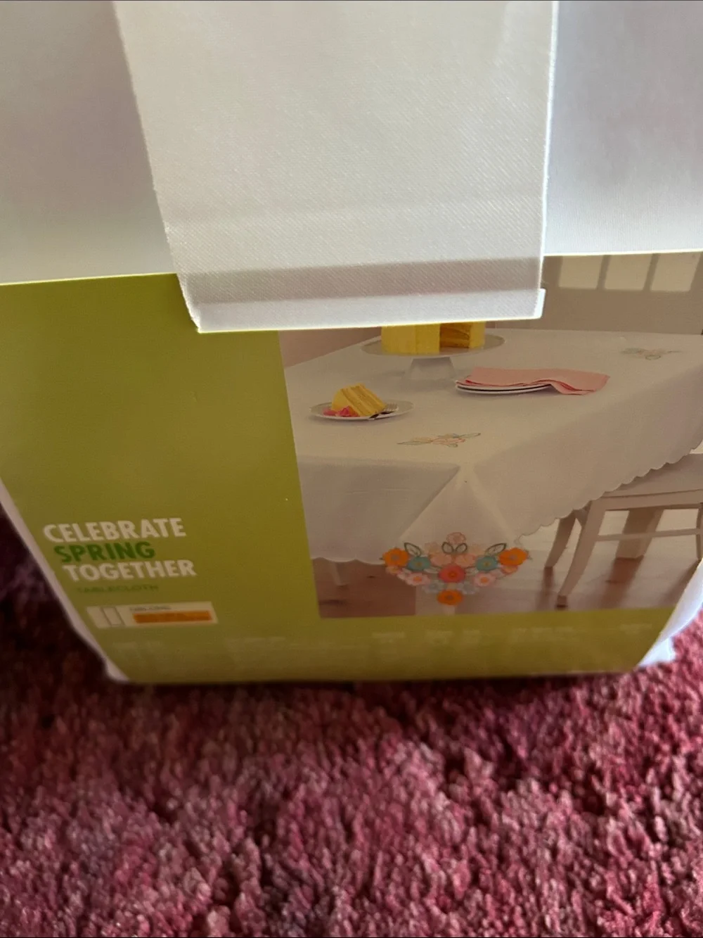 Celebrate Spring Together White Tablecloth by